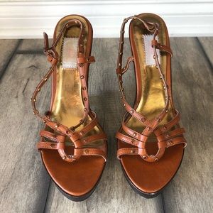 JLO Sexy Studded Slingback Wedge Heels